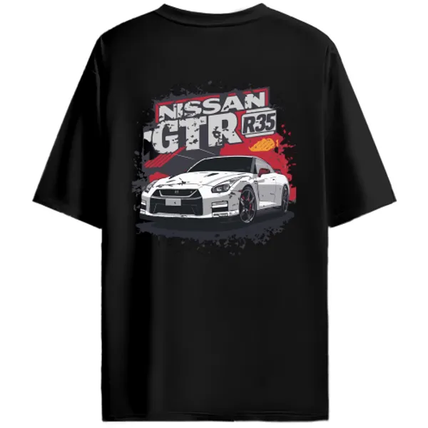 Nissan_GT-R_R35_Red_Grunge_Graphic_T-Shirt_-_Black