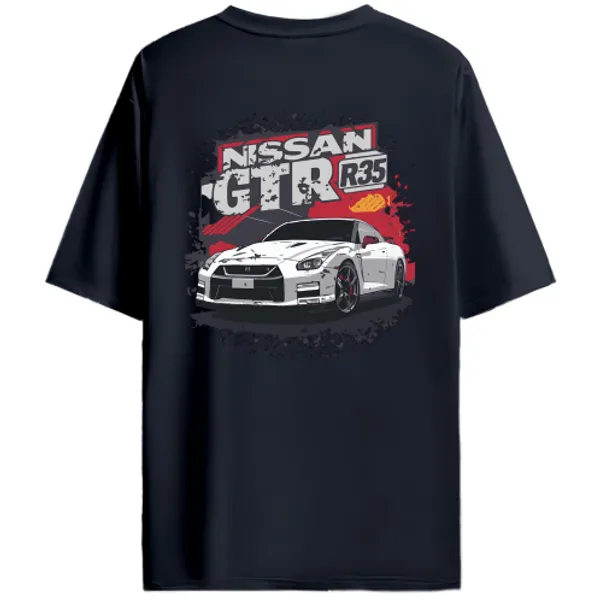 Nissan_GT-R_R35_Red_Grunge_Graphic_T-Shirt_-_Navy_Blue