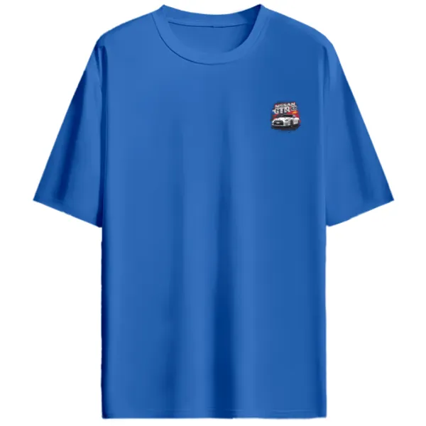 Nissan_GT-R_R35_Red_Grunge_Graphic_T-Shirt_-_Royal_Blue
