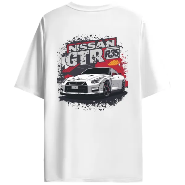 Nissan_GT-R_R35_Red_Grunge_Graphic_T-Shirt_-_White