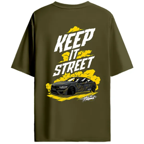 BMW_M4-Style_Coupe_Keep_It_Street_Graphic_T-Shirt_-_Olive_Green