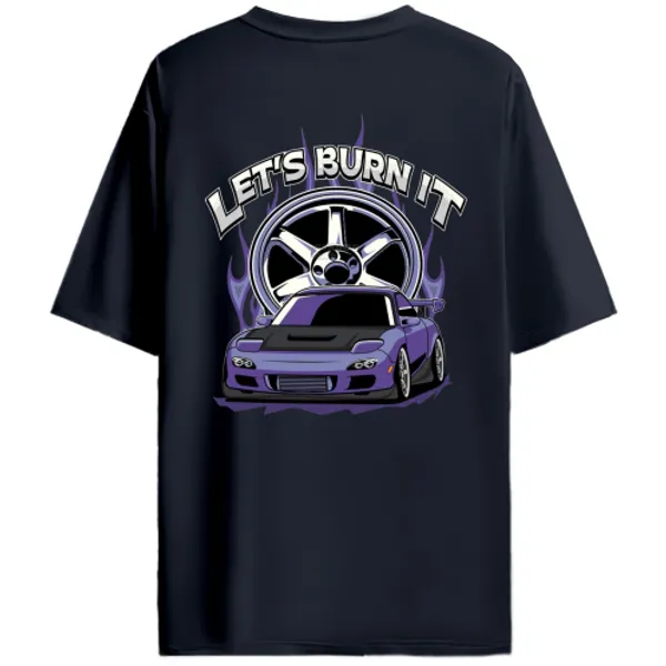 Mazda_RX-7_FD_Purple_Lets_Burn_It_Graphic_T-Shirt_-_Navy_Blue