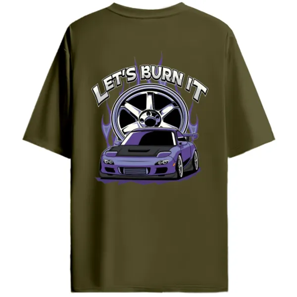 Mazda_RX-7_FD_Purple_Lets_Burn_It_Graphic_T-Shirt_-_Olive_Green
