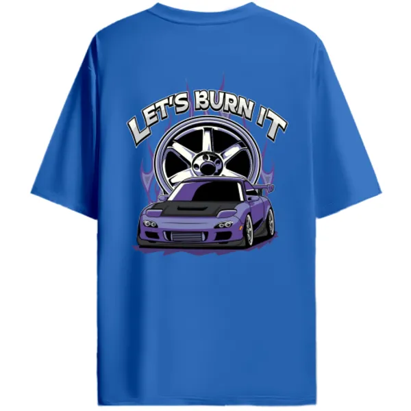Mazda_RX-7_FD_Purple_Lets_Burn_It_Graphic_T-Shirt_-_Royal_Blue