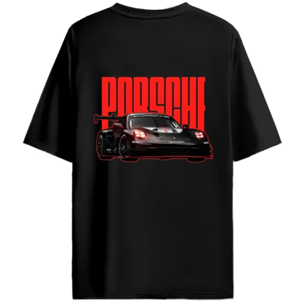 Porsche_911_GT3-Style_Racing_Car_Red_Track_Graphic_T-Shirt_-_Black