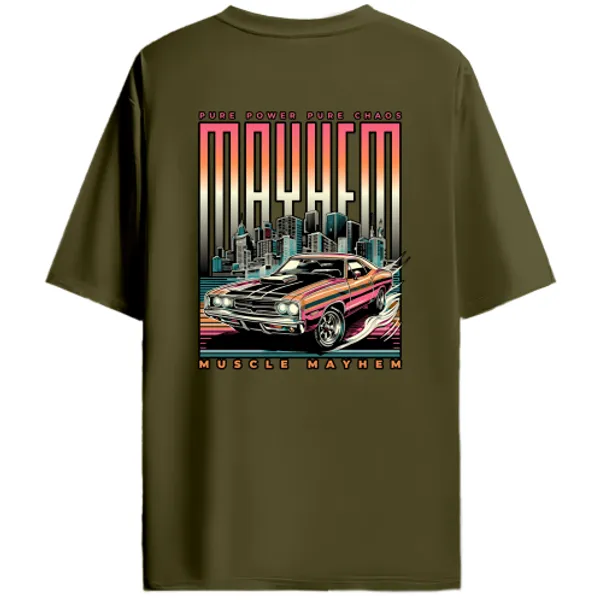 Classic_American_Muscle_Car_Muscle_Mayhem_Graphic_T-Shirt_-_Olive_Green