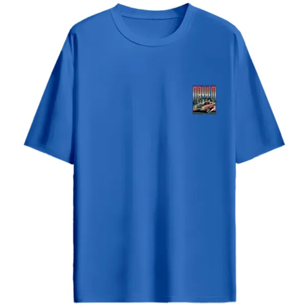 Classic_American_Muscle_Car_Muscle_Mayhem_Graphic_T-Shirt_-_Royal_Blue