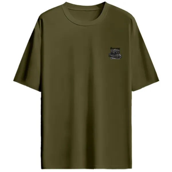Ford_Mustang_Dark_Horse_Grey_Panel_Graphic_T-Shirt_-_Olive_Green
