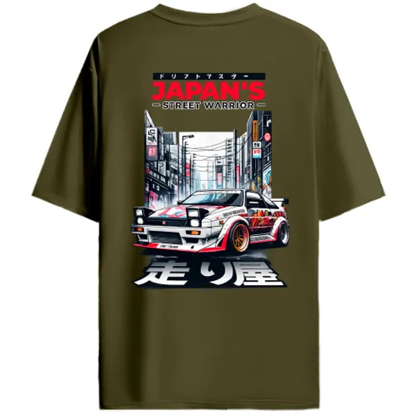 Toyota_AE86_Sprinter_Trueno_Japans_Street_Warrior_Graphic_T-Shirt_-_Olive_Green
