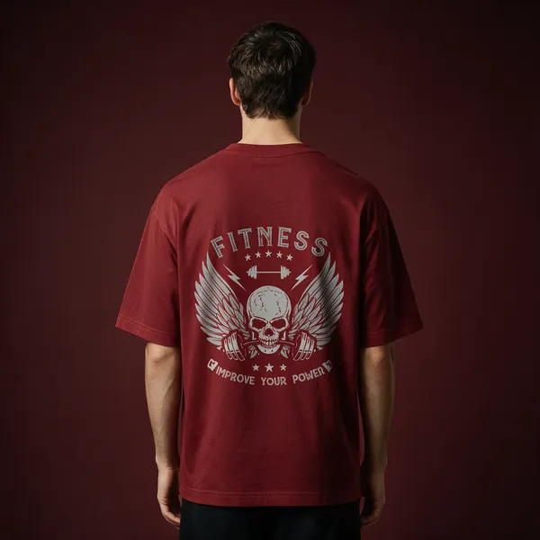 Red_Cotton_Oversized_T-Shirt_For_Men