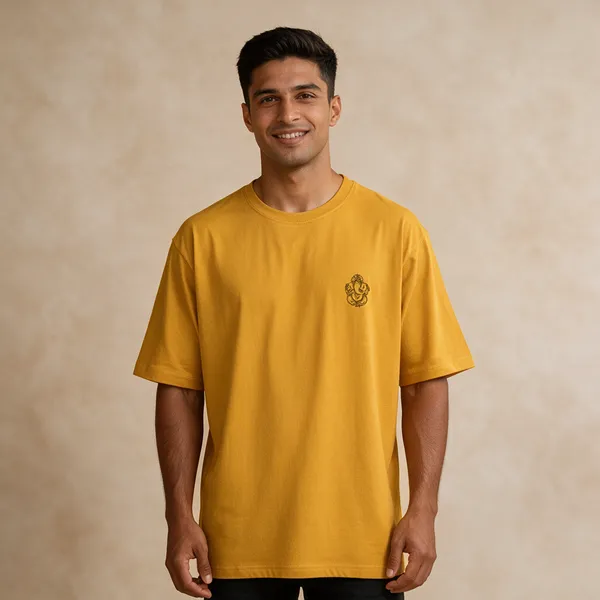 Mustard_Yellow_Cotton_Oversized_T-Shirt_For_Unisex