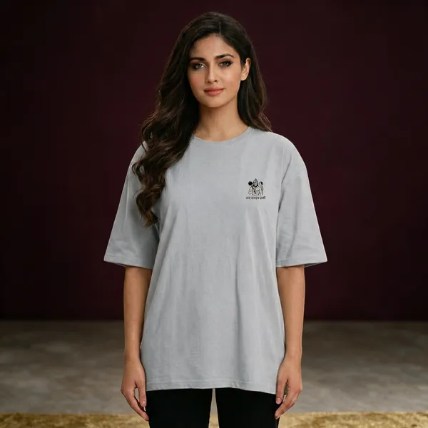 Grey_Melange_Cotton_Oversized_T-Shirt_For_Women