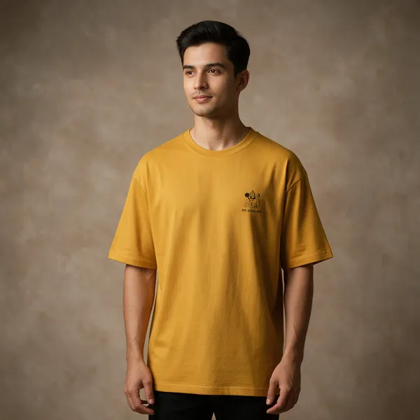 Mustard_Yellow_Cotton_Oversized_T-Shirt_For_Unisex
