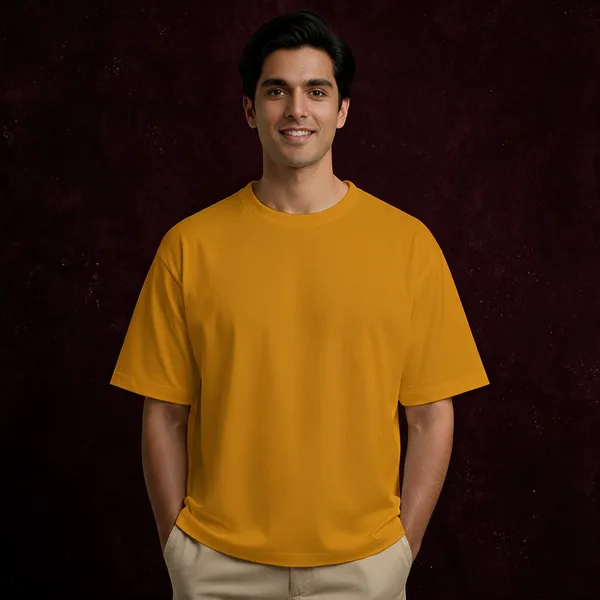 Mustard_Yellow_Cotton_Oversized_Shirt_For_Unisex