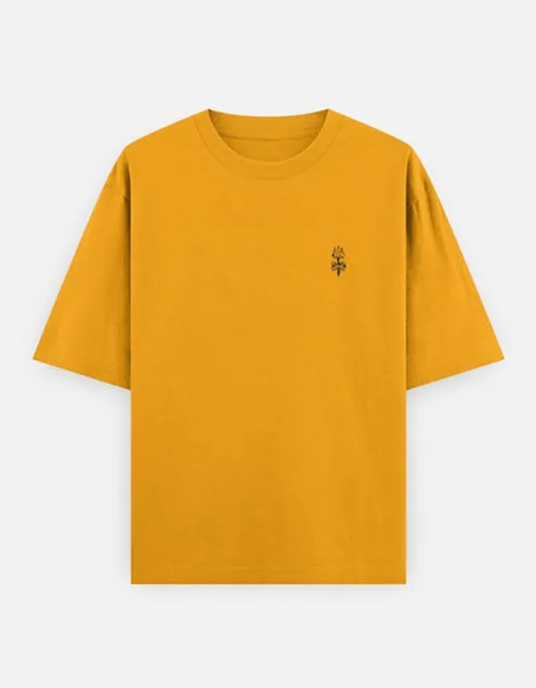 Mustard_Yellow_Cotton_Oversized_T-Shirt_For_Women