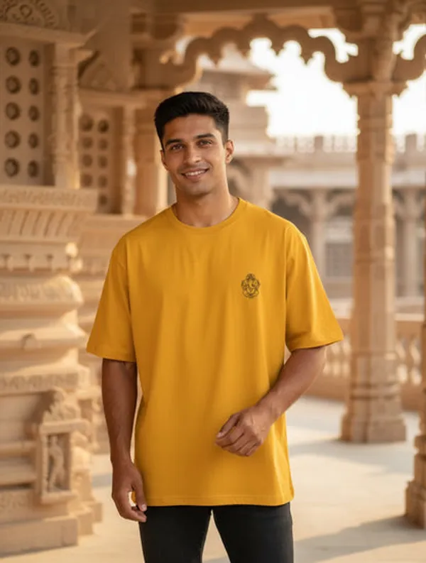 Mustard_Yellow_Cotton_Oversized_T-Shirt_For_Unisex