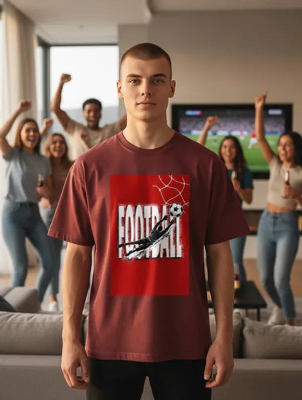Red_Cotton_Graphic_T-Shirt_For_Men