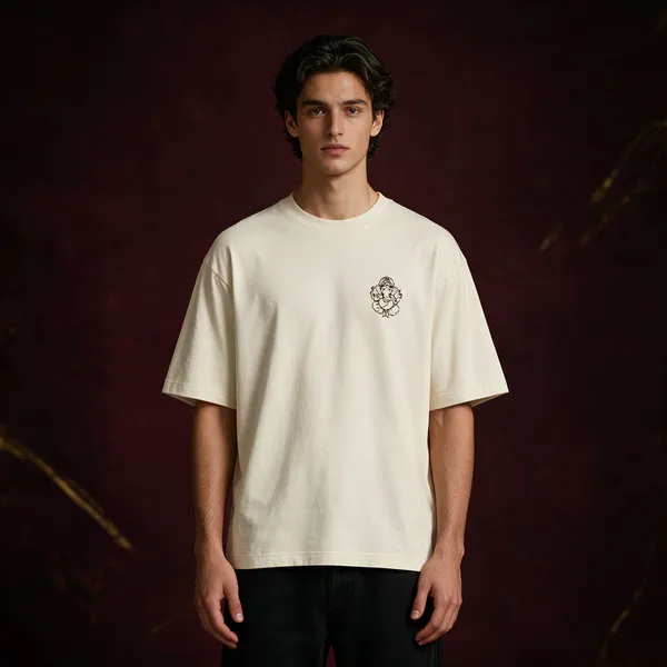 Off_White_Cotton_T-Shirt_For_Unisex