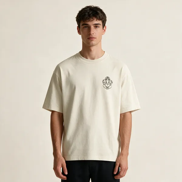 Off_White_Cotton_T-Shirt_For_Unisex