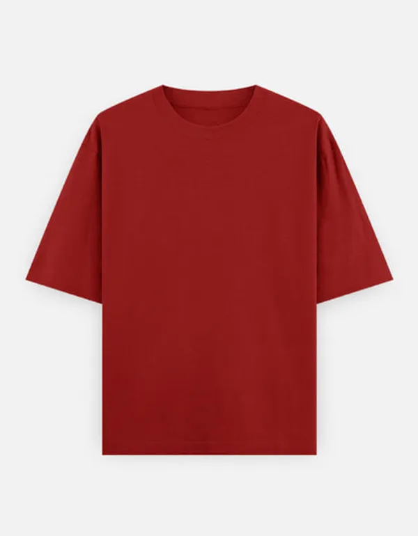 Red_Cotton_Oversized_T-Shirt_For_Men