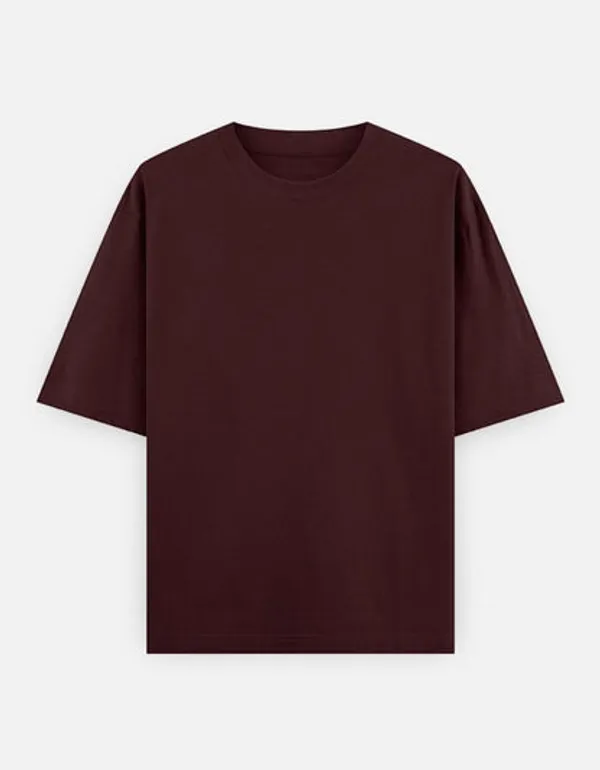 Maroon_Cotton_Oversized_T-Shirt_For_Men