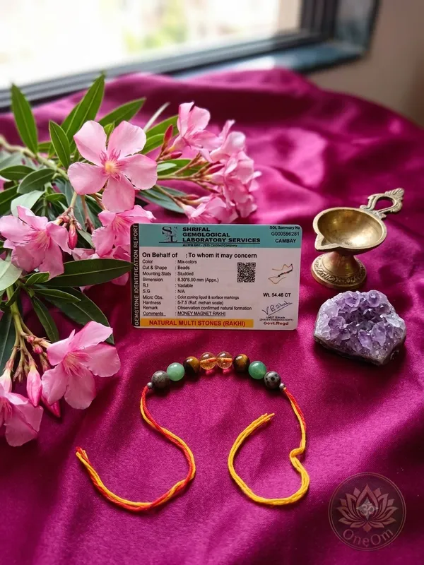 Multicolor_Natural_Stone_Thread_Rakhi_For_Brothers