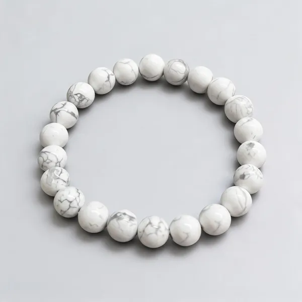 White_Howlite_Crystal_Beaded_Bracelet_For_Unisex