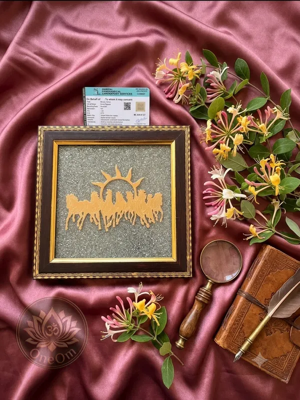 Crystal_Gold_Tone_Seven_Horse_Sun_Vastu_Frame