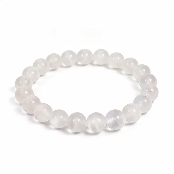White_Selenite_Crystal_Beaded_Bracelet_For_Unisex
