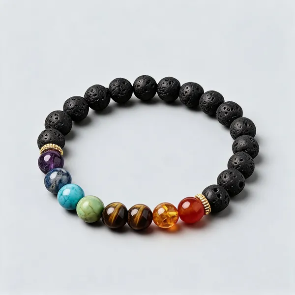 Multicolor_Lava_Bead_Crystal_Chakra_Bracelet_For_Unisex