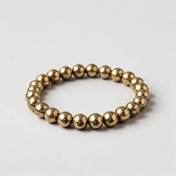 Golden_Pyrite_Crystal_Beaded_Bracelet_For_Unisex