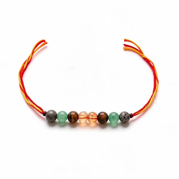 Multicolor_Natural_Stone_Thread_Rakhi_For_Brothers