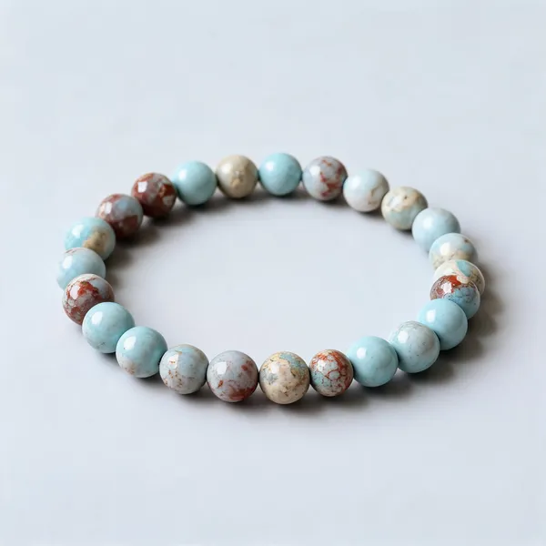 White_Copper_Turquoise_Crystal_Beaded_Bracelet_For_Women