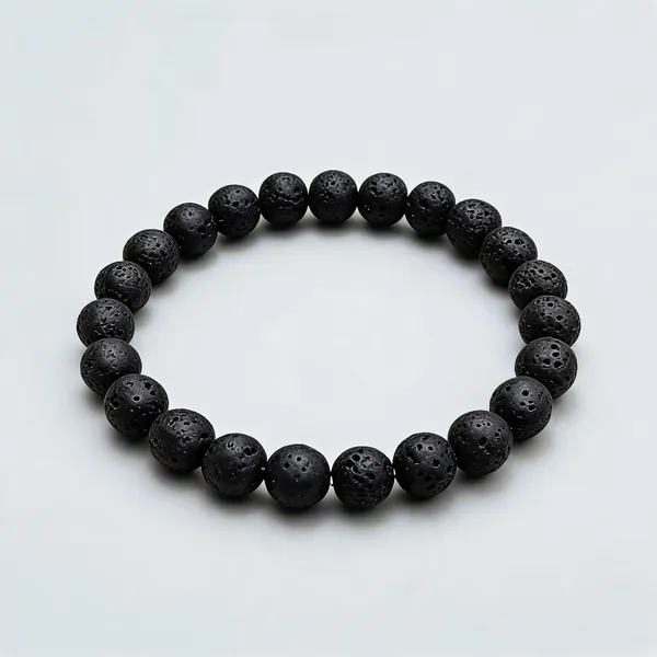 Black_Lava_Crystal_Beaded_Bracelet_For_Unisex