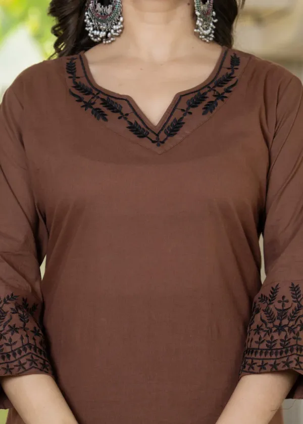 Brown_Cotton_Ethnic_Suit_Set_With_Printed_Dupatta_For_Women