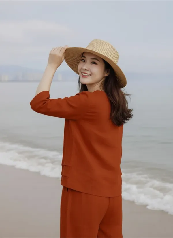 Orange_Cotton_Loose_Solid_Co_Ord_Set_For_Women