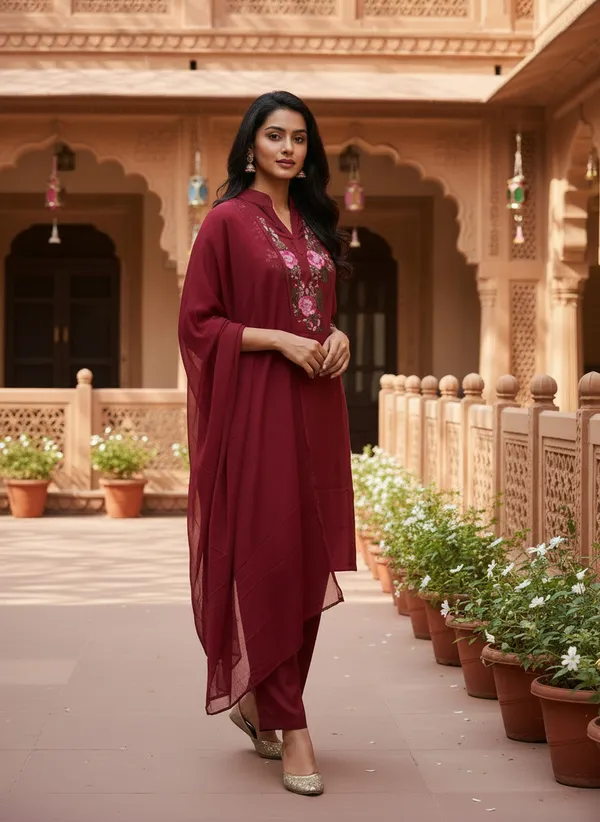 Women_Rayon_Slub_Kurta_Pant_set_with_Digital_Printed_Dupatta