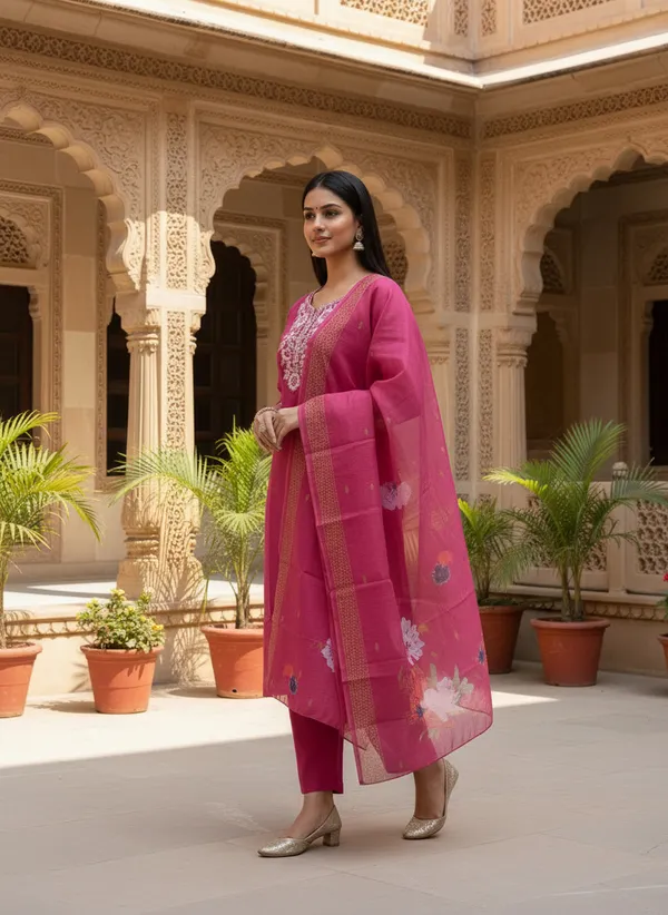 Women_Rayon_Slub_Kurta_Pant_set_with_Digital_Printed_Dupatta