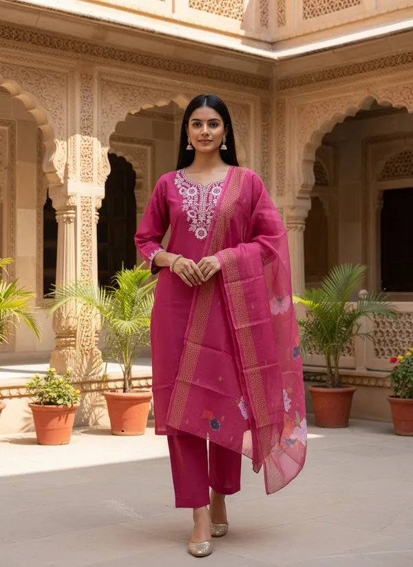 Women_Rayon_Slub_Kurta_Pant_set_with_Digital_Printed_Dupatta