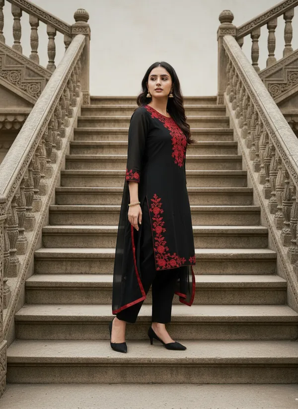 Women_Flux_Georgette_Kurta_Pant_set_with_Nasmin_Dupatta