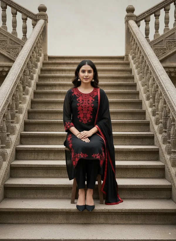 Women_Flux_Georgette_Kurta_Pant_set_with_Nasmin_Dupatta