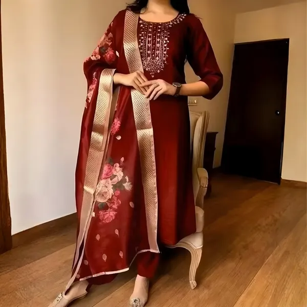 Women_Rayon_Slub_Kurta_Pant_set_with_Digital_Printed_Dupatta