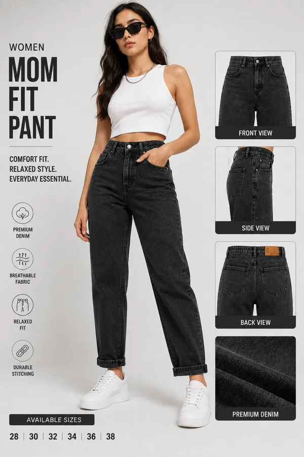 Female_Charcoal_Grey_Mom_Fit_Pant