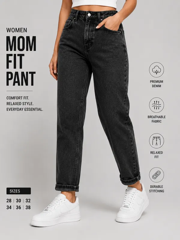 Female_Charcoal_Grey_Mom_Fit_Pant
