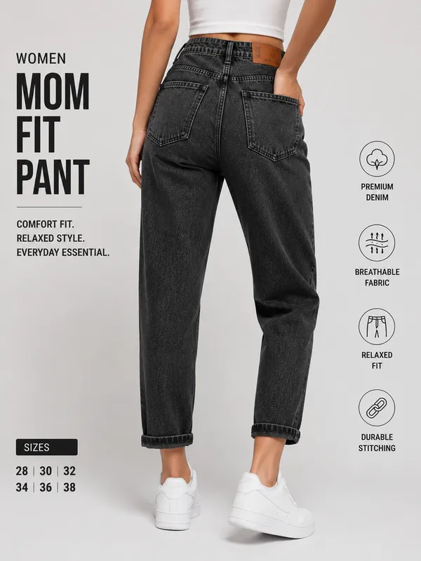Female_Charcoal_Grey_Mom_Fit_Pant
