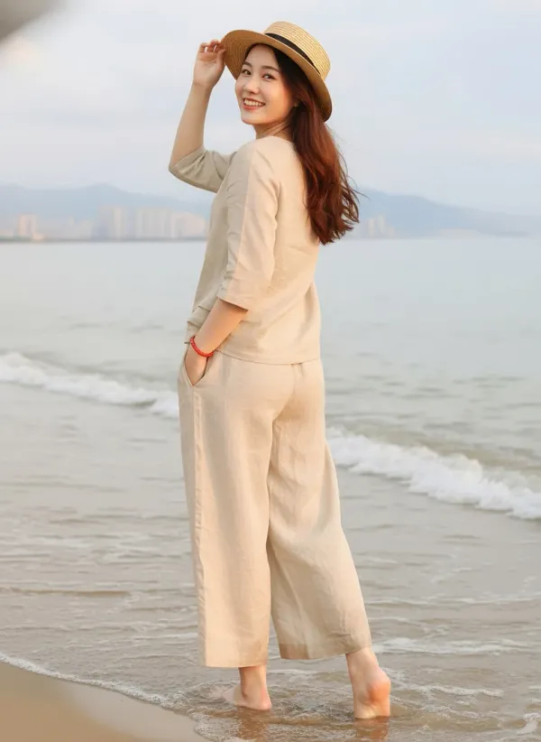 Beige_Cotton_Loose_Solid_Co_Ord_Set_For_Women