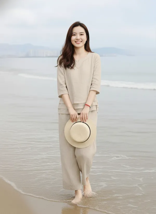 Beige_Cotton_Loose_Solid_Co_Ord_Set_For_Women