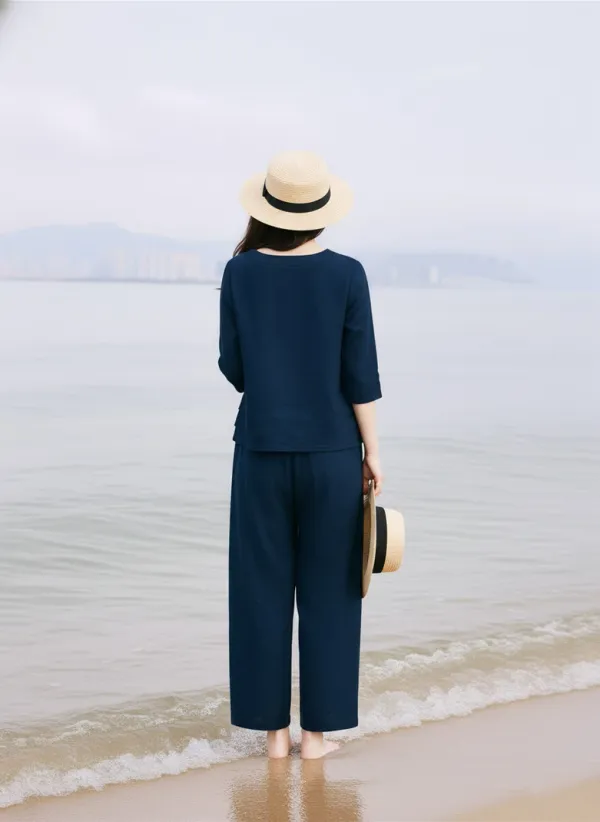 Blue_Cotton_Loose_Solid_Co_Ord_Set_For_Women
