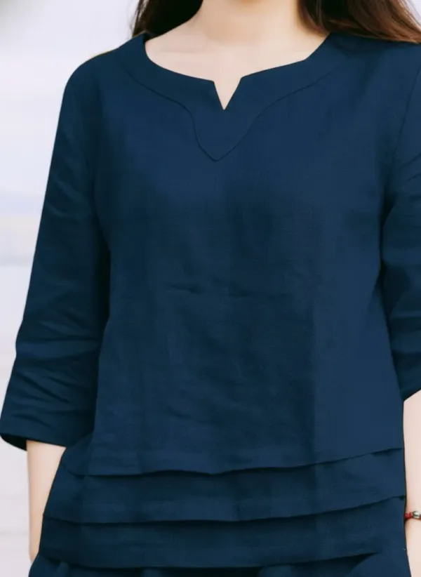 Blue_Cotton_Loose_Solid_Co_Ord_Set_For_Women