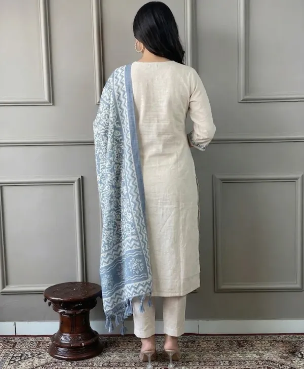 Off_White_Blue_Cotton_Flex_Embroidery_Suit_Set_With_Silk_Dupatta_For_Women
